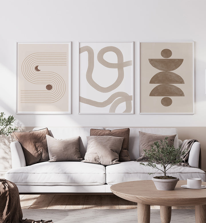 BOHO BALANCE TRIO SET , SET OF 3 PAINTINGS