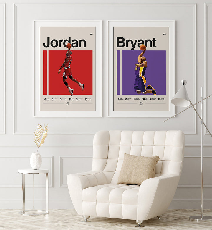 COURT GIANTS SET , SET OF 2 PAINTINGS