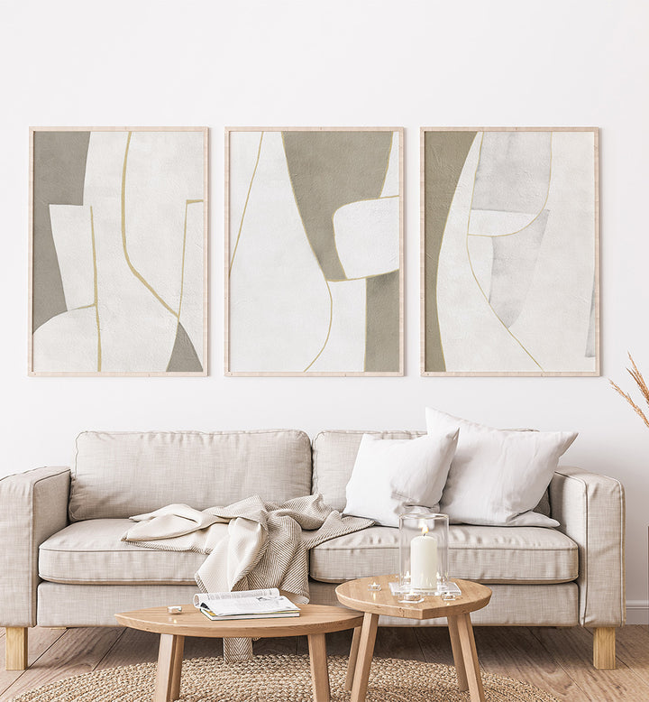 SOFT MODERNISM SET , SET OF 3 PAINTINGS