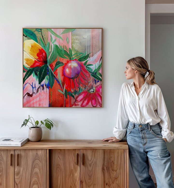 PAINTING IV , FLORAL FLOWER PAINTINGS