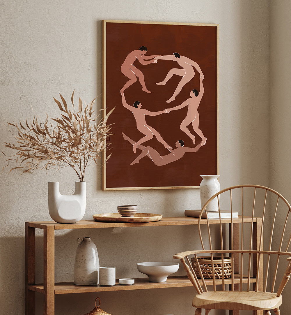 MEN IN MOTION , BOHO ART PAINTINGS