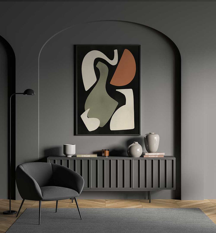 GEOMETRIC SHAPES IN EARTHY TONES III , ABSTRACT PAINTINGS