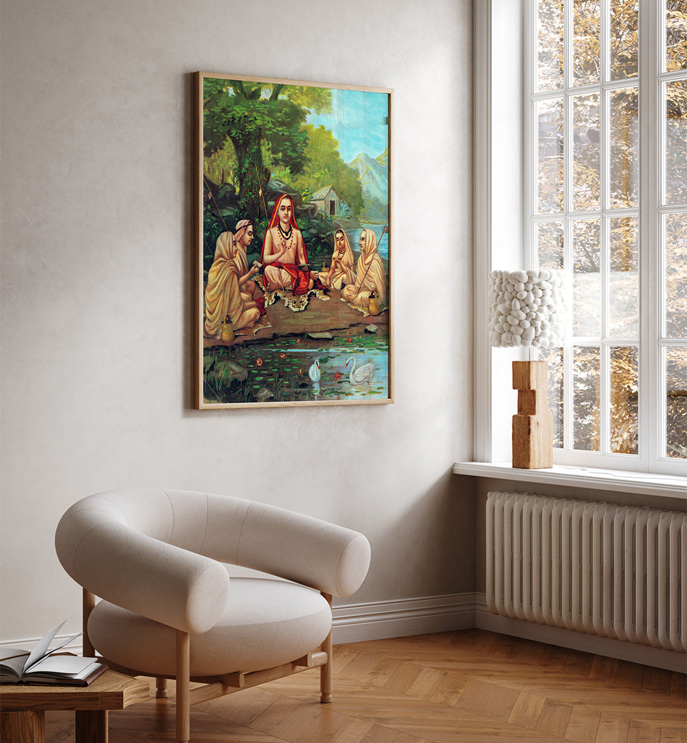 SANKARACHARYA , INDIAN ART PAINTINGS