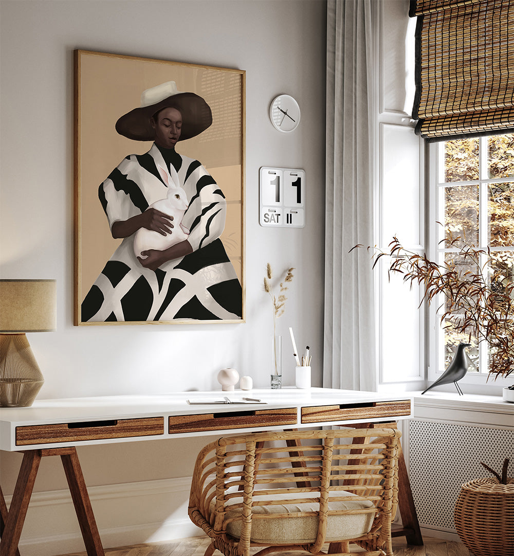 WOMAN IN STRIPES, SURREAL ART PRINTS