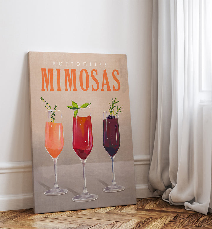 BOTTOMLESS MIMOSAS PASTEL , BAR & CAFE ART