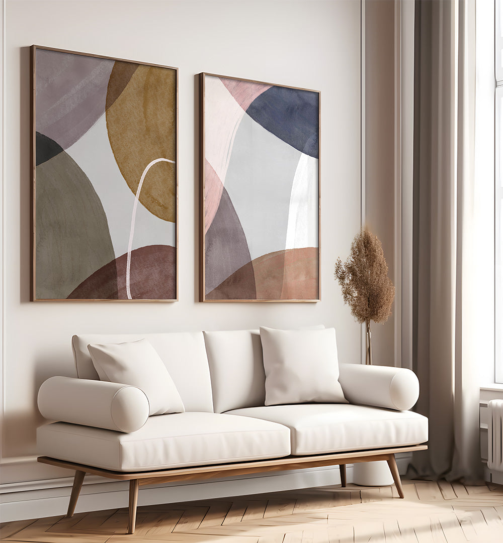 GOLDEN ORBIT SET , SET OF 2 PAINTINGS