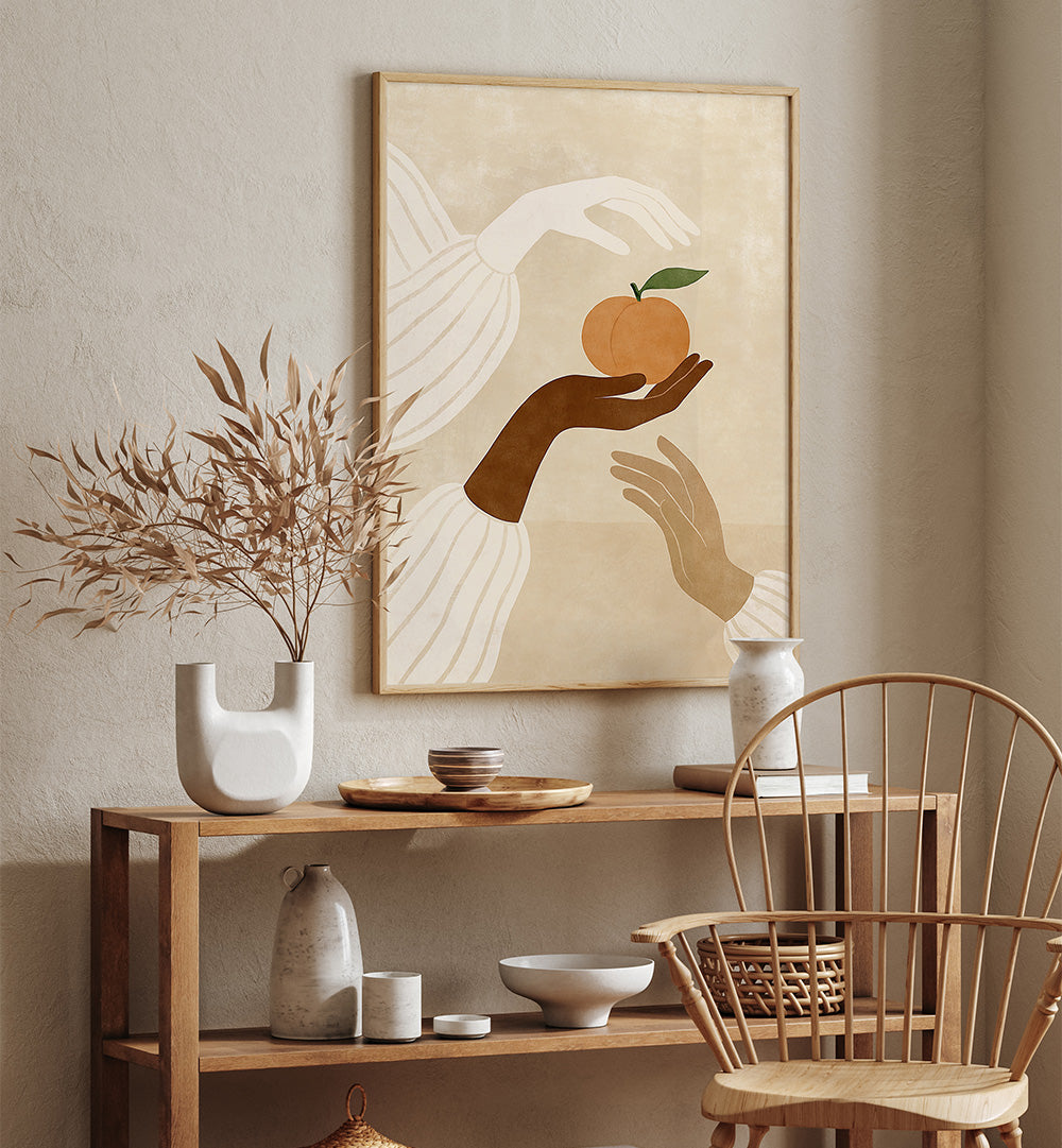 PEACH RITUAL , BOHO ART PAINTINGS