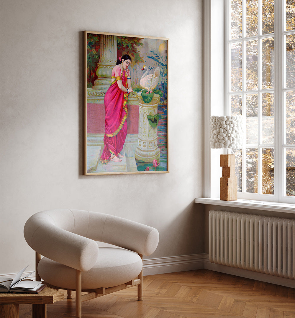 HANSA DAMAYANTHI , INDIAN ART PAINTINGS