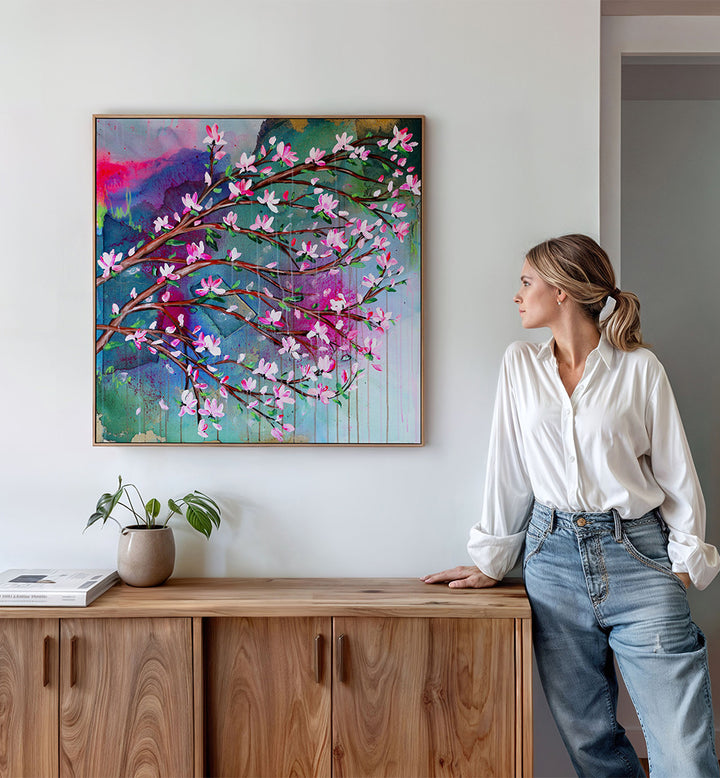 CHERRY BLOSSOM , FLORAL FLOWER PAINTINGS