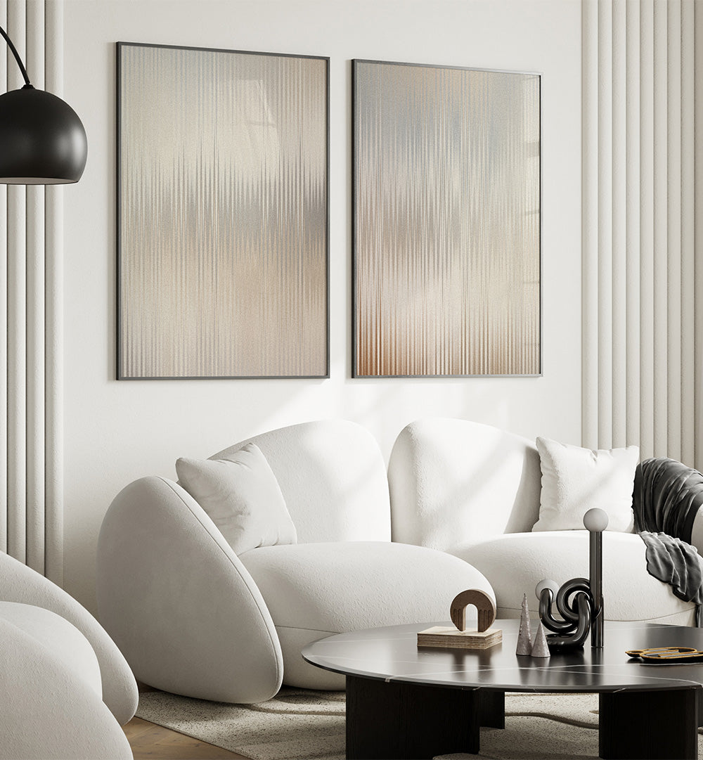 SUBTLE SYMMETRY SET , SET OF 2 PAINTINGS