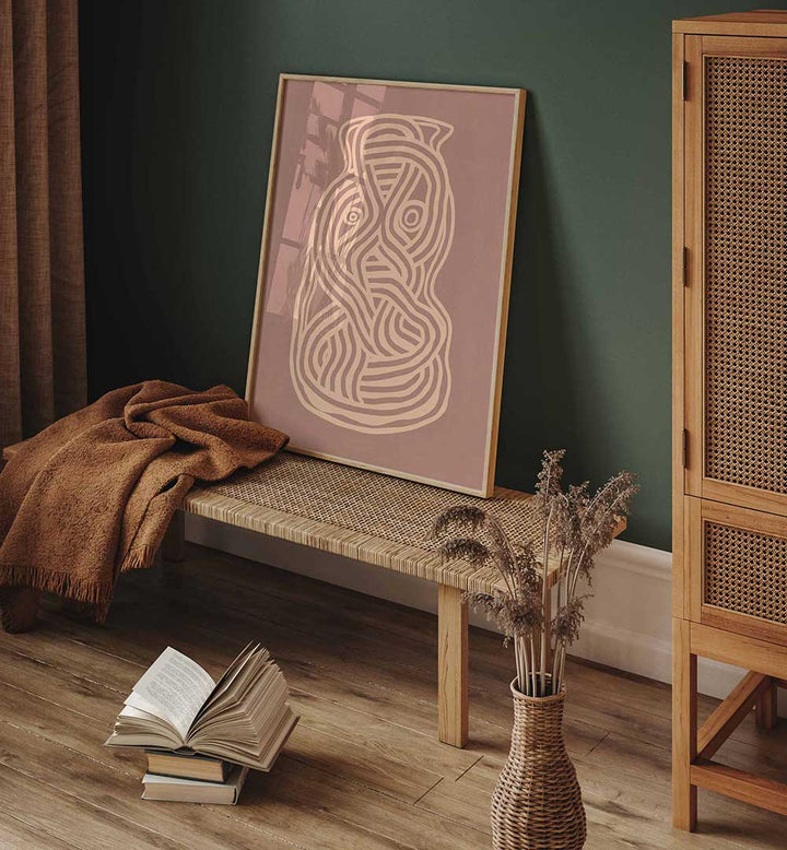 LINE ART ORGANIC SHAPE IN NUDE  ,LINE ART PAINTINGS