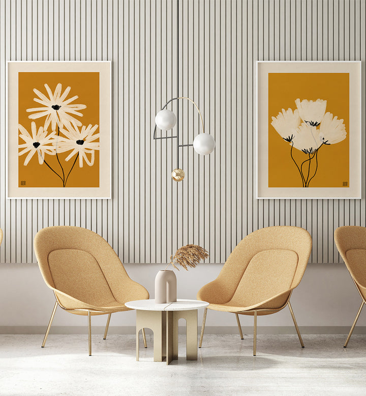 BOTANICAL MINIMALIST SET , SET OF 2 PAINTINGS