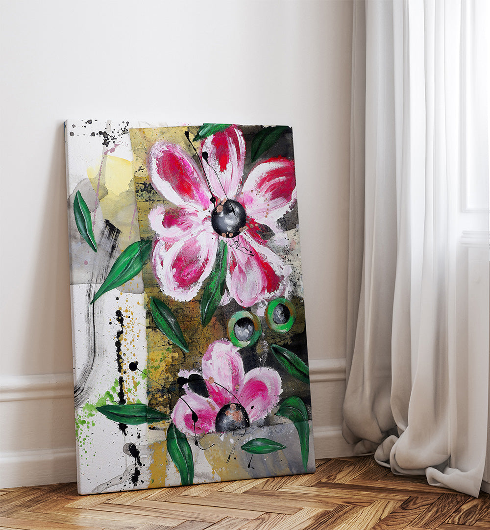 VIBRANT PETAL DANCE , FLORAL FLOWER PAINTINGS