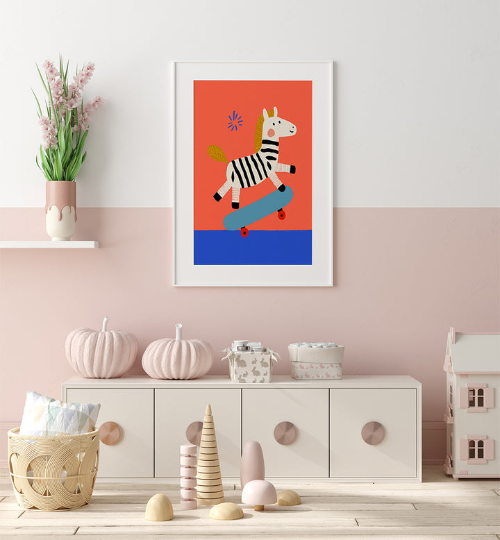 SKATING ZEBRA ,KIDS ROOM PAINTINGS