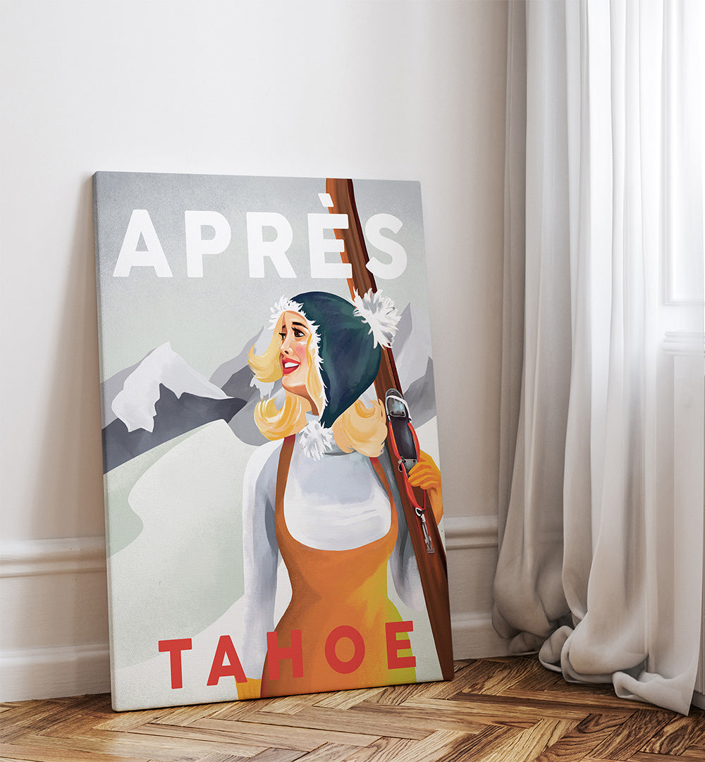 APRES SKI LAKE , VINTAGE TRAVEL POSTERS