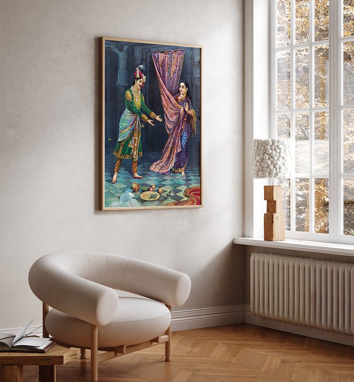 KEECHAKA AND SAIRANDHRI , INDIAN ART PAINTINGS