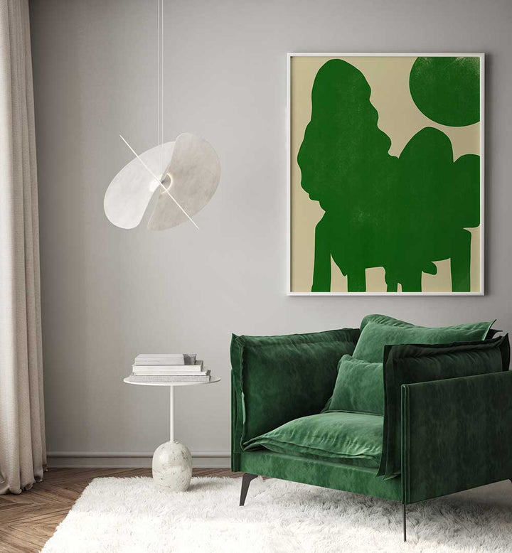 CUT OUT IN GREEN II , ABSTRACT PAINTINGS
