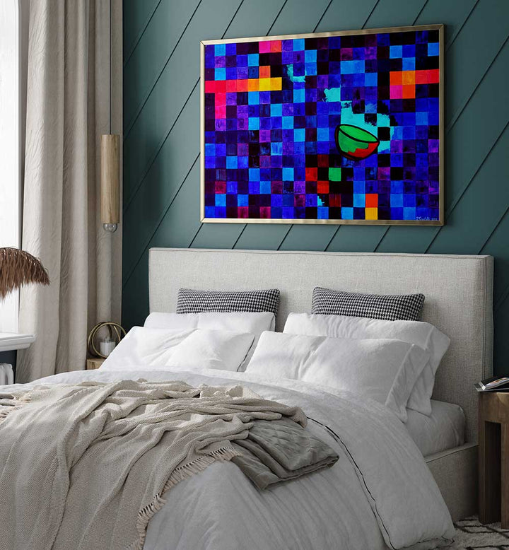 GREEN MOONLIGHT , GEOMETRIC ART PRINTS