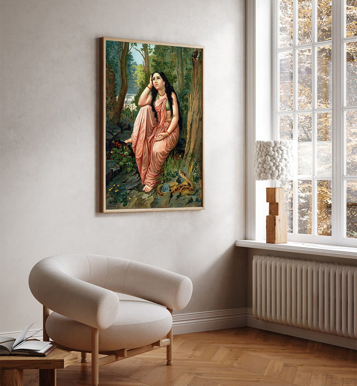 DAMAYANTI VANAVASA , INDIAN ART PAINTINGS