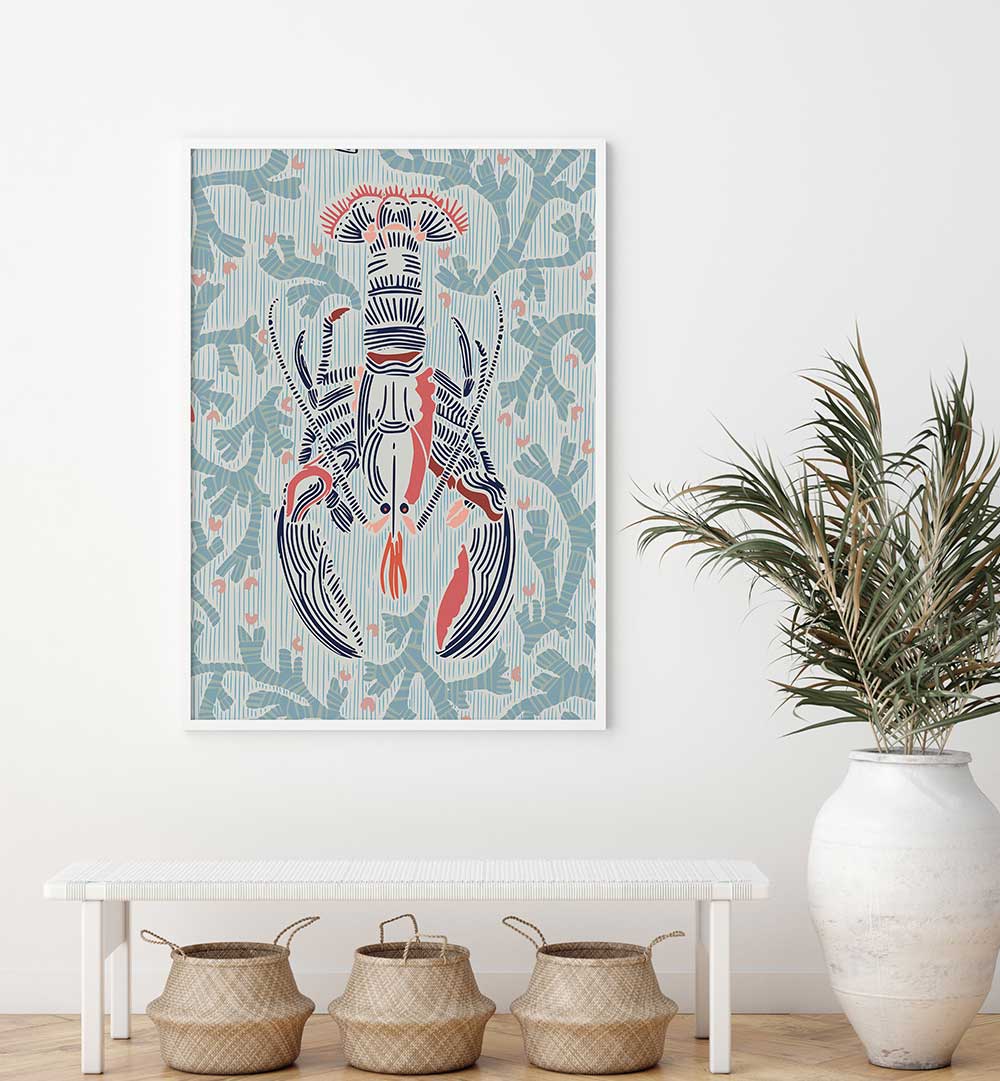 Decorate your cafe with the CRUSTACEAN CORE MINT, BAR art, adding elegance and charm to any space.