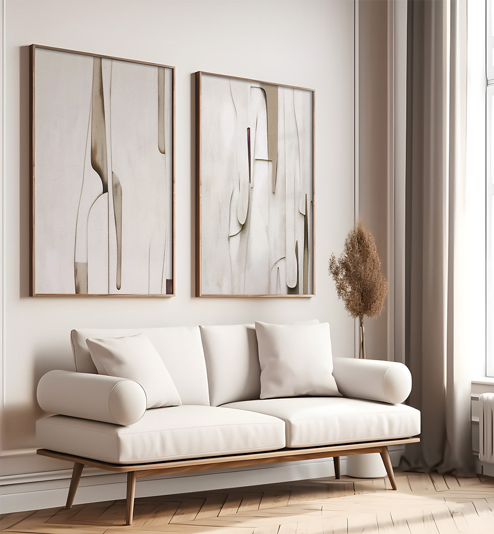 VEILED FORMS SET , SET OF 2 PAINTINGS