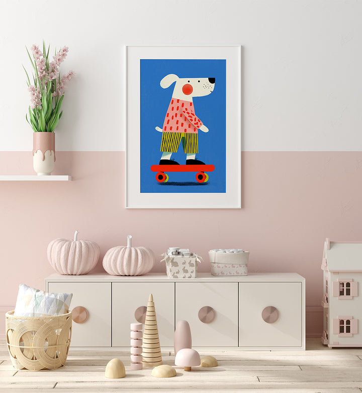 SKATING DOG , KIDS ROOM PAINTINGS