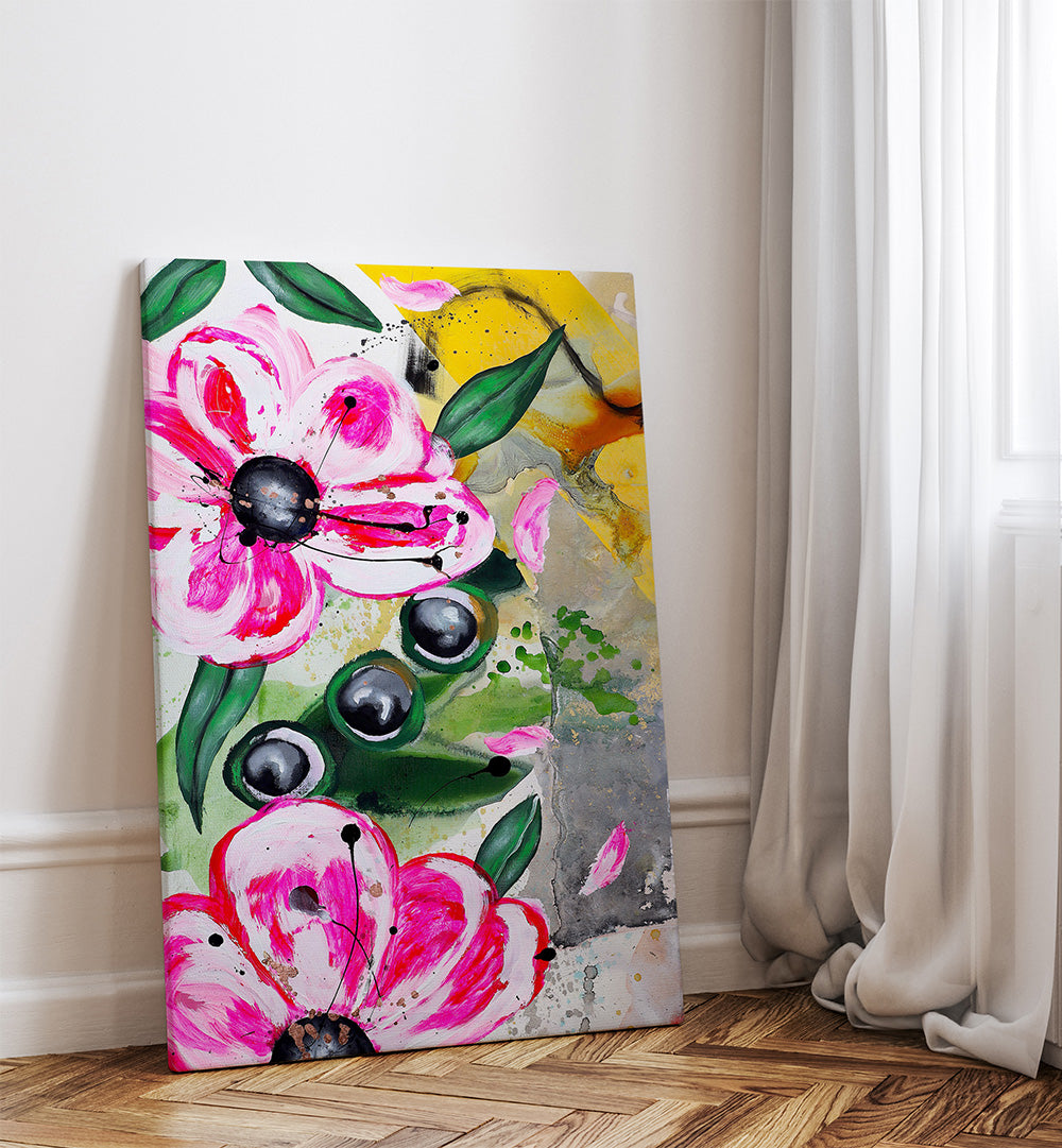 VIBRANT PINK FLOWERS BT , FLORAL FLOWER PAINTINGS
