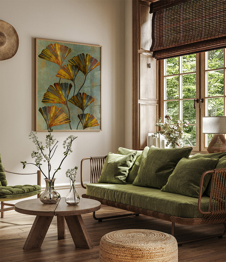 GINKO BILOBA 2 , FLORAL ,FLORAL FLOWER PAINTINGS