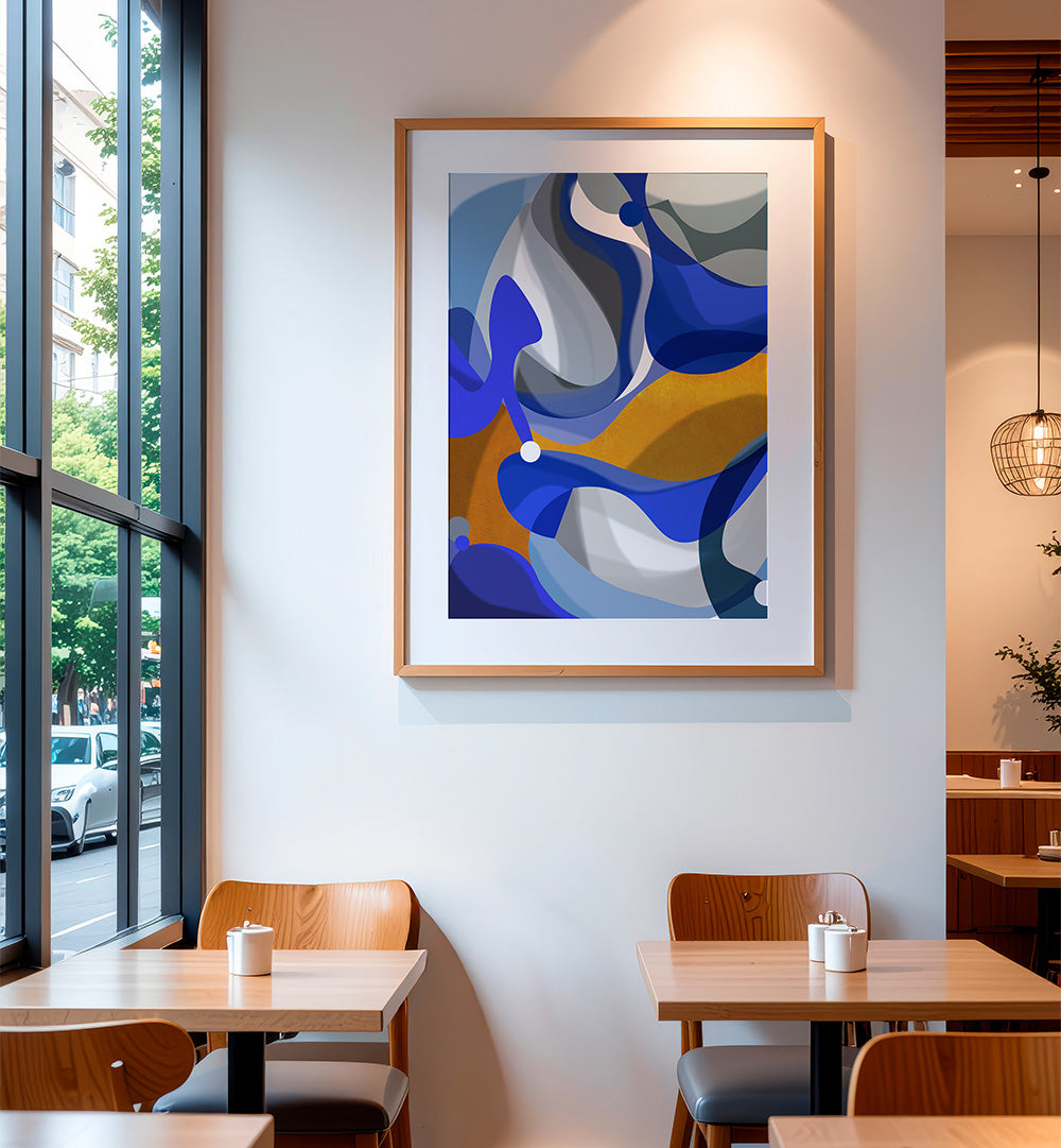 BLUE GOLDEN , ABSTRACT PAINTINGS