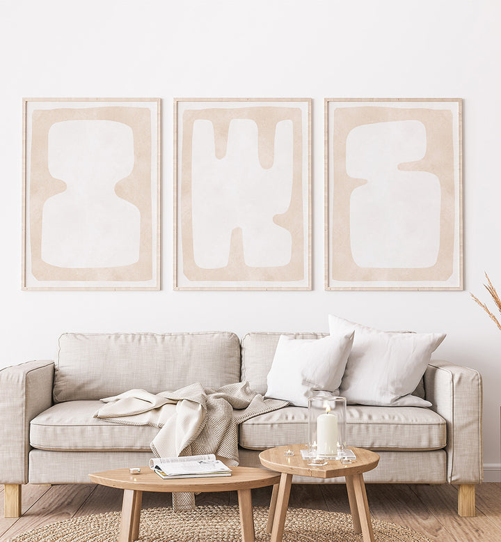 BARE EARTH FORMS , SET OF 3 PAINTINGS