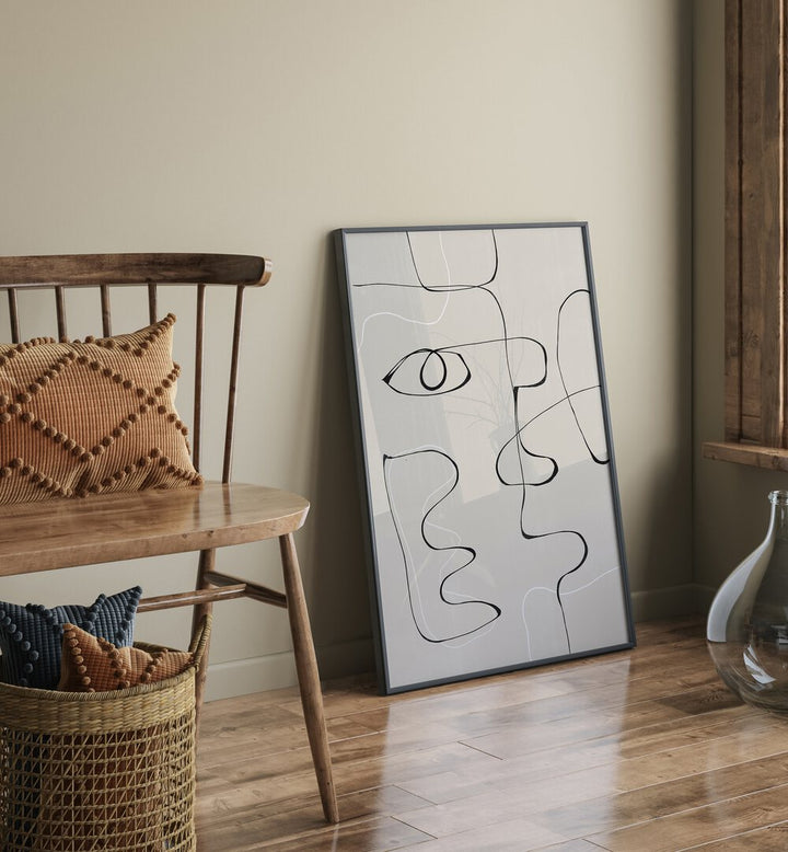 Stylish ABSTRACT FACE NO II, LINE ART PAINTINGS enhance modern decor with simplicity and sophistication.