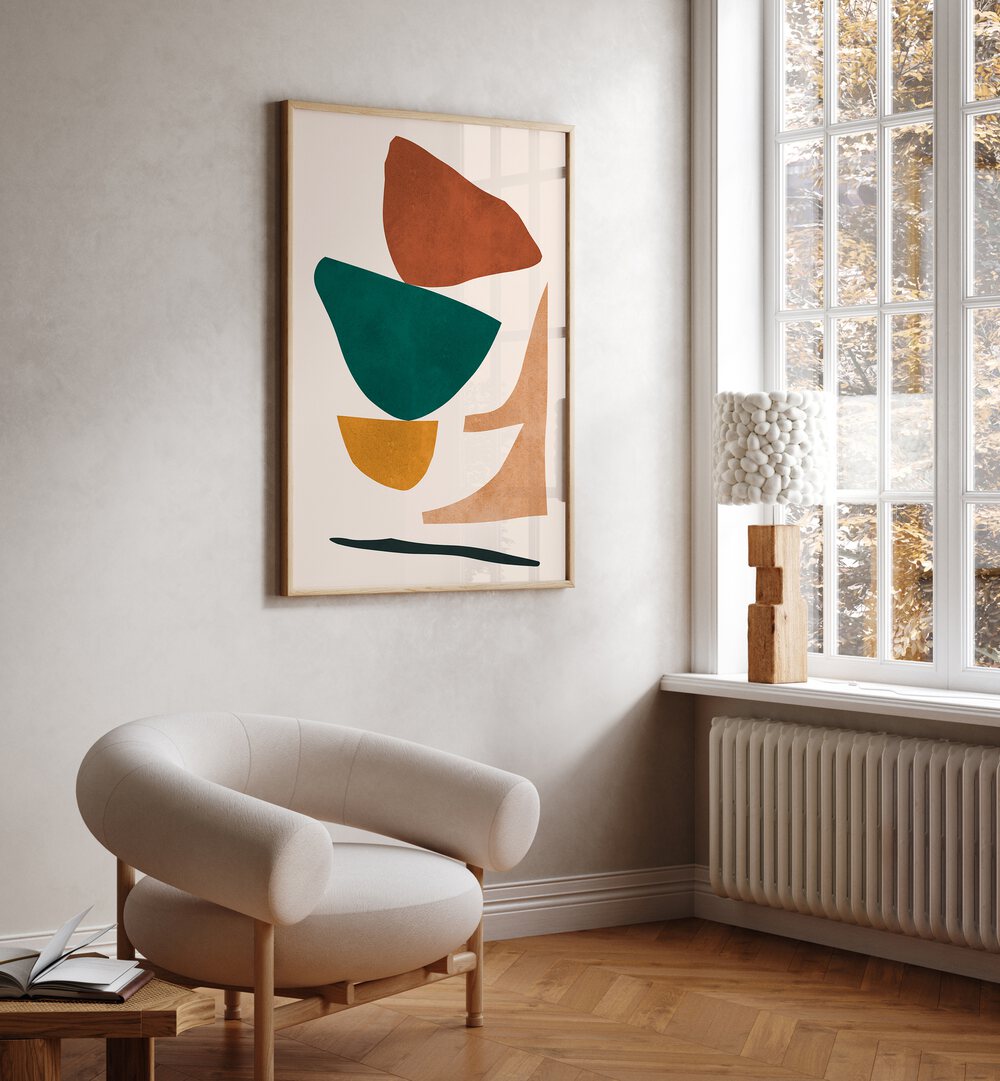 Bright and modern room featuring EXPRESSIVE IV, GEOMETRIC ART PRINTS, enhancing creative and artistic spaces.