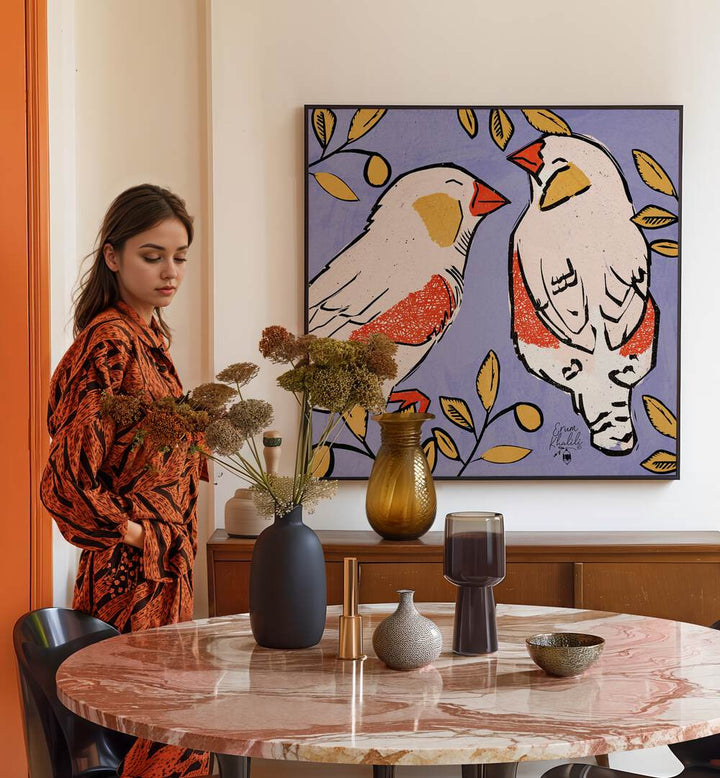 Stunning LOVE BIRDS, ANIMAL PAINTINGS enrich your space with vibrant nature art, perfect for wildlife enthusiasts.