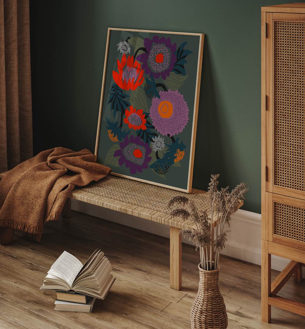 Vibrant display of FLORAL RHYTHM IV, showcasing exquisite FLORAL FLOWER PAINTINGS to enhance any space.