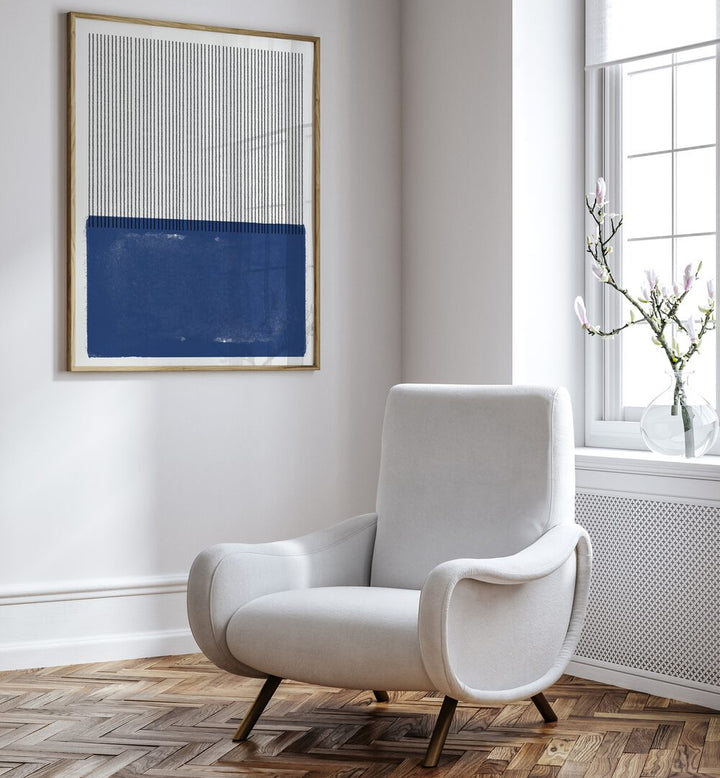 Stylish BLUE ABSTRCT, GEOMETRIC ART PRINTS from The Miuus Studio, perfect for enhancing modern living spaces.