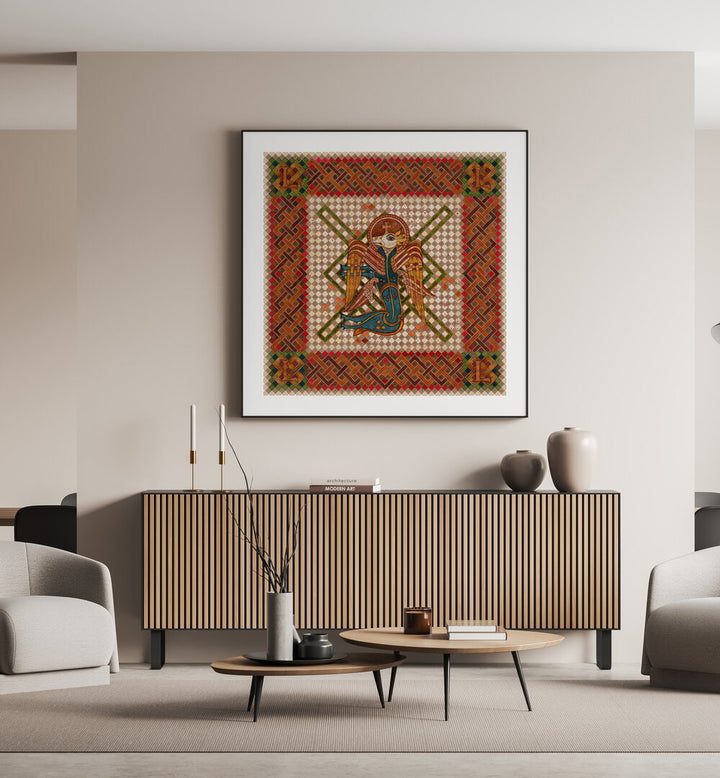 Vibrant artwork from the BOOK OF KELLS LUKE, PORTRAITS & FIGURATIVE ILLUSTRATIONS collection, perfect for decor.