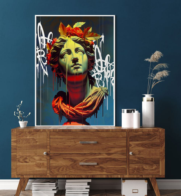 VANDAL IRIS, ALTERED ART PRINTS by DIKHOTOMY adds vibrant creativity to any space with modern elegance.