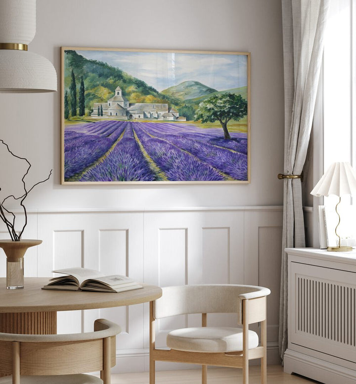 Breathe tranquility into your home with LAVENDER FIELD SERENITY, LANDSCAPE PAINTINGS showcasing vibrant lavender blooms.