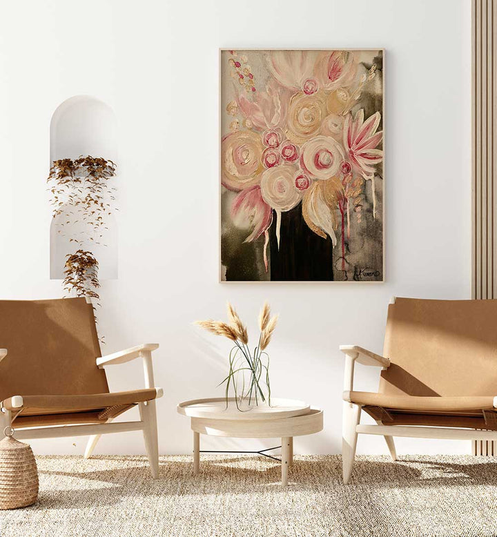 Elegant BLUSH, FLORAL FLOWER PAINTINGS showcasing blooming flowers, perfect for adding nature's charm to your space.