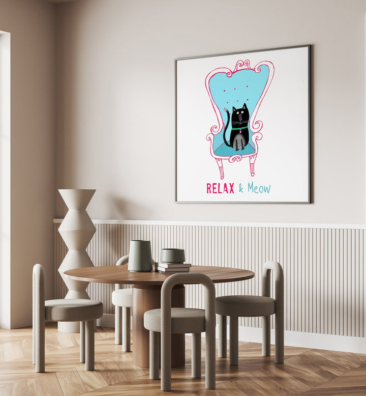 RELAX AND MEOW! BY CARLA DALY  , KIDS ROOM PAINTINGS , KIDS ROOM WALL ART