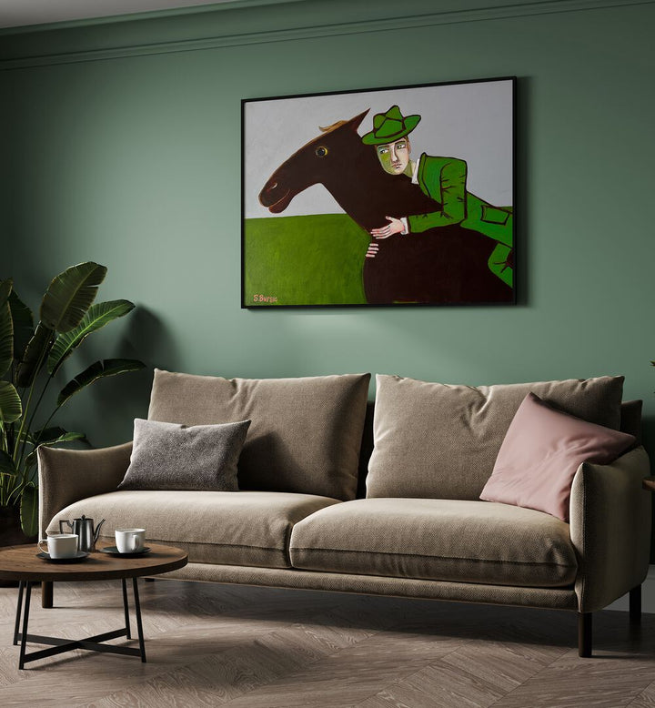 THE HORSE LOVER  , WOMEN ILLUSTRATION PAINTINGS