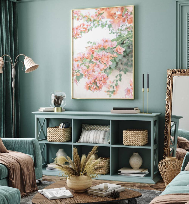Elegant PEACH BOUGAINVILLEA, FLORAL FLOWER PAINTINGS brighten any space with vibrant peach-colored blooms.