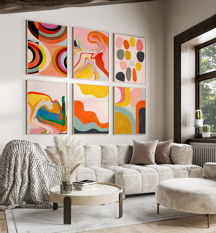 SPECTRUM MUSE , SET OF 6 PAINTINGS