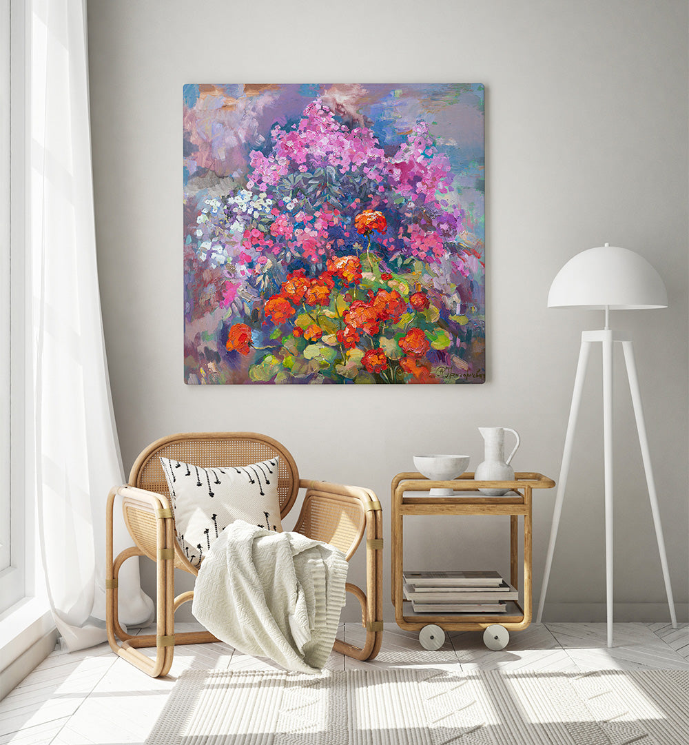 AROMA OF AUGUST , FLORAL FLOWER PAINTINGS