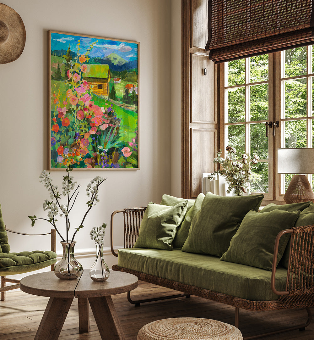 MALLOWS IN BUKOVELE , LANDSCAPE PAINTINGS