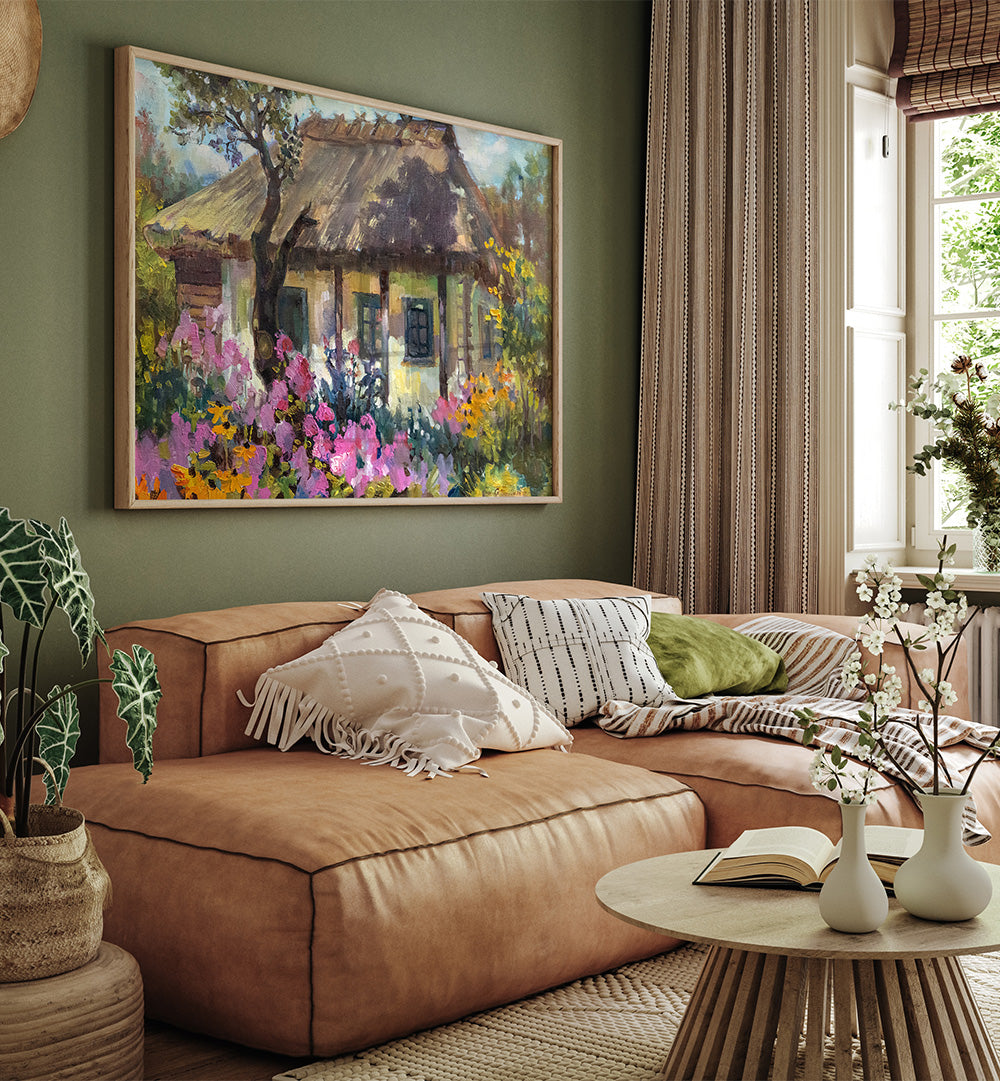 INDIAN HUT ,INDIAN ART PAINTINGS