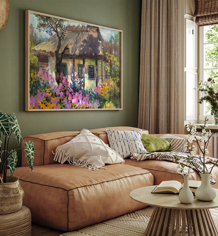 INDIAN HUT ,INDIAN ART PAINTINGS