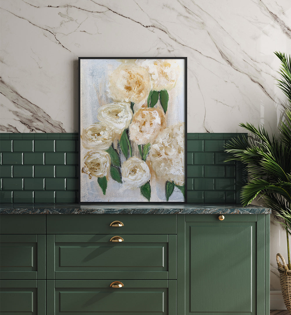 WHITE WHISPER , FLORAL FLOWER PAINTINGS