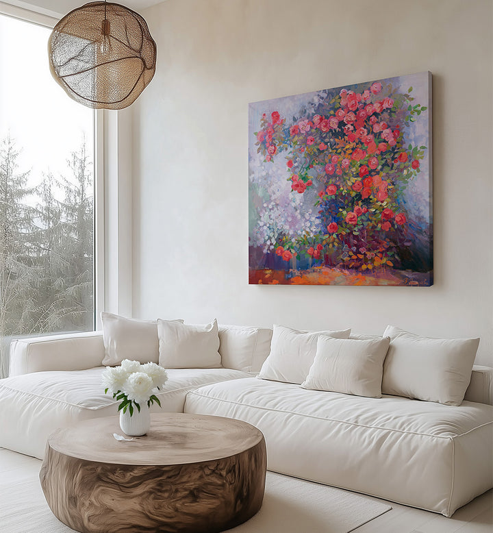 RED ROSES , FLORAL FLOWER PAINTINGS