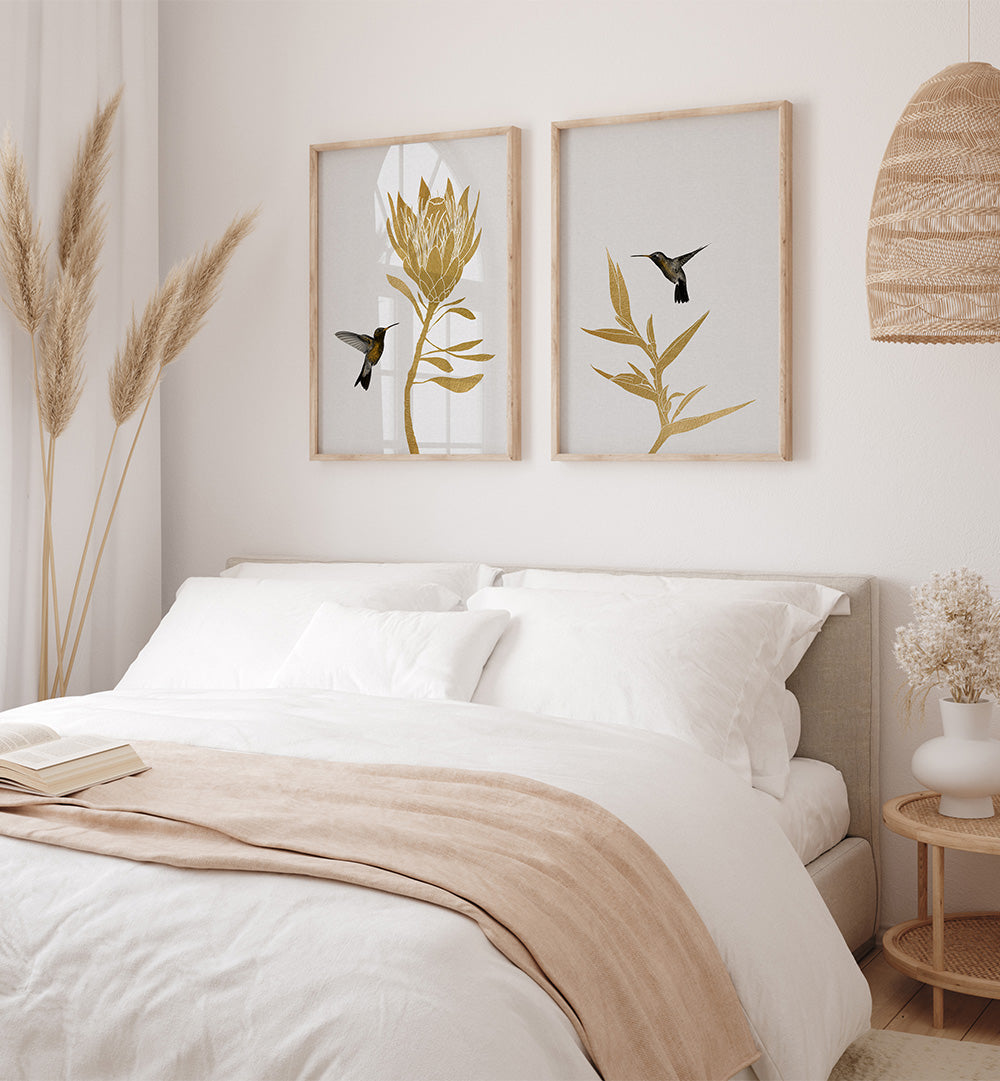 HUMMINGBIRD HARMONY SET , SET OF 2 PAINTINGS